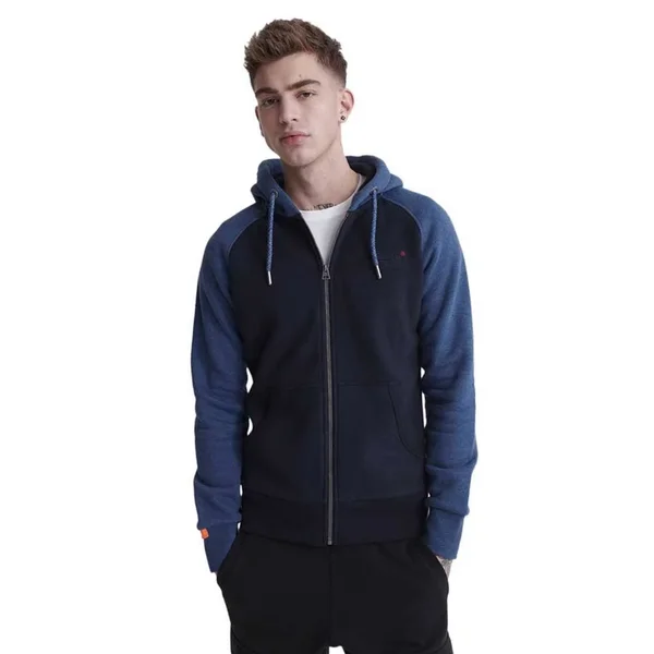 Superdry Men's Orange Label Classic Raglan Zip Hoodie - Blue