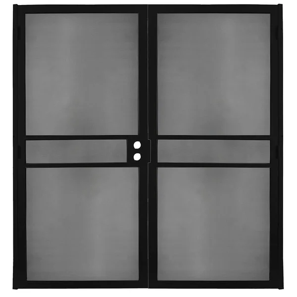 Gatehouse Pasadena 64-in x 81-in Black Steel Surface Mount Security Door Stainless Steel - 91904051F