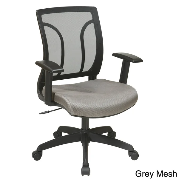 Office Star Screen Back Chair with Mesh - Grey