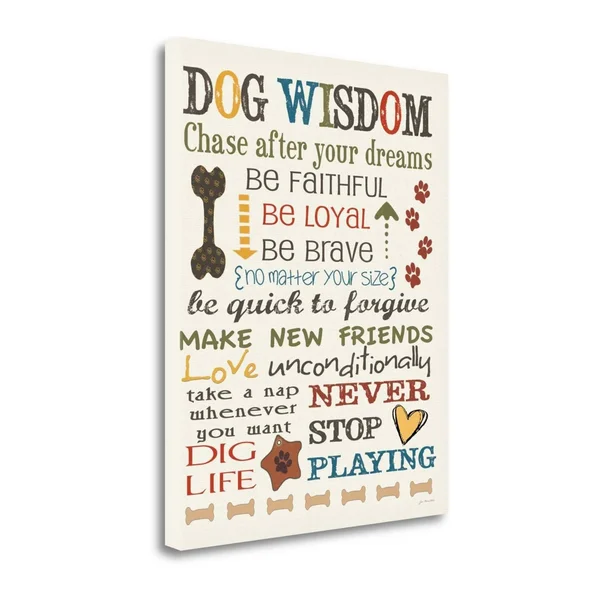 Tangletown Fine Art Dog Wisdom by Jo Moulton Canvas Art - ShopLadder