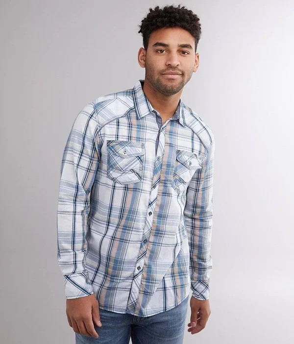 Bke Plaid Athletic Shirt - Blue Small - Men's