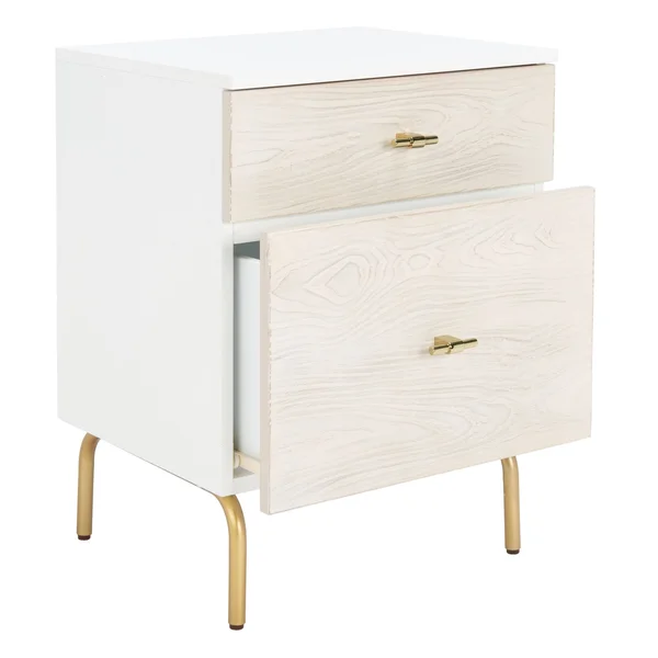 Safavieh Genevieve 2 Drawer Nightstand - Grey - White Washed