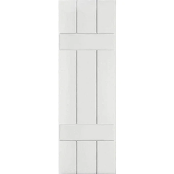 Ekena Millwork 12x22 x 55x22 Exterior Three Board (2 Batten) Real Wood Cedar Board-n-Batten Shutters (Per Pair) - Primed