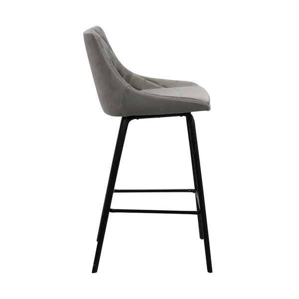 Armen Living Dani 26x22 Brown Faux Leather Barstool in Walnut Glazed Finish
