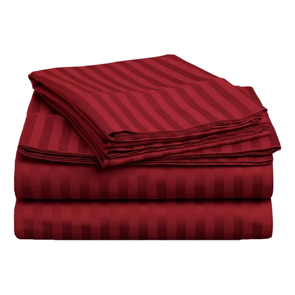 Luxor Treasures 400 Thread Count Egyptian Cotton Stripe Sheet Set, White