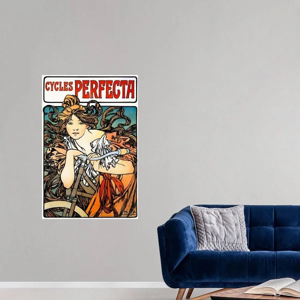 Cycles Perfecta - Vintage Poster, by Alphonse Mucha, Poster Print, 32x48, Great Big Canvas