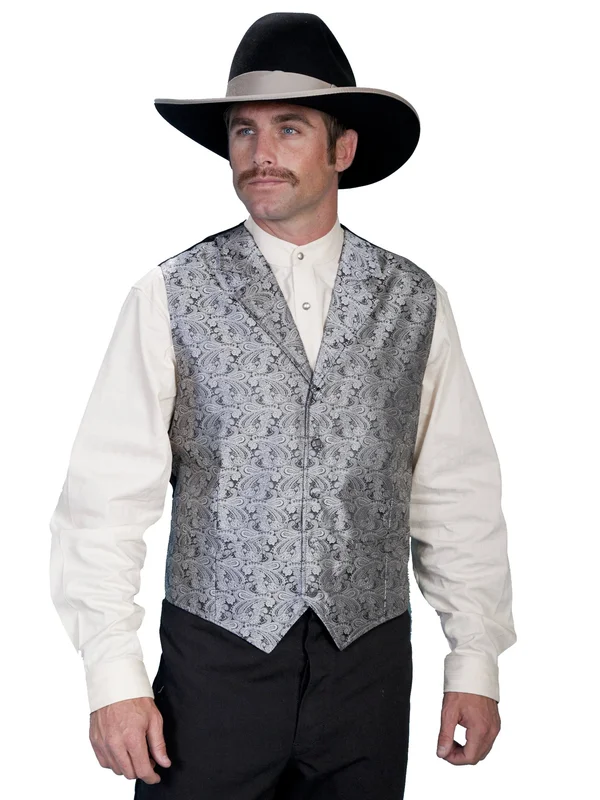 Scully Men's Rangewear Paisley Vest - Grey