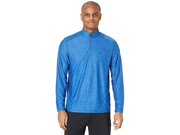 Tommy Bahama Palm Coast 1/2 Zip Men's Clothing Turkish Sea : MD