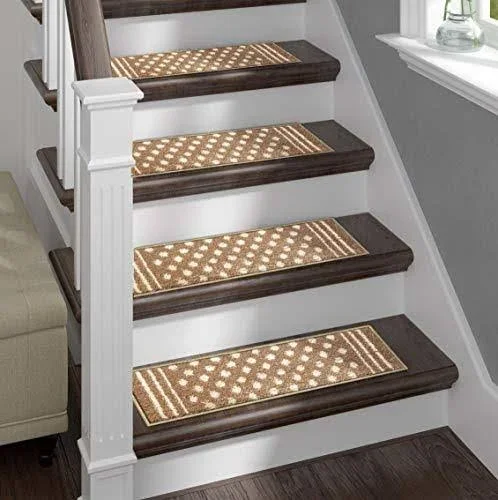Sofia Rugs Shaggy Stair Treads - Light Polkadot - Carpet Runner Strips for Stair - New