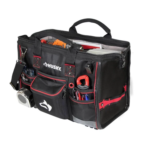 Husky 67127-02 18 in. Large Mouth Tool Bag with Tool Wall