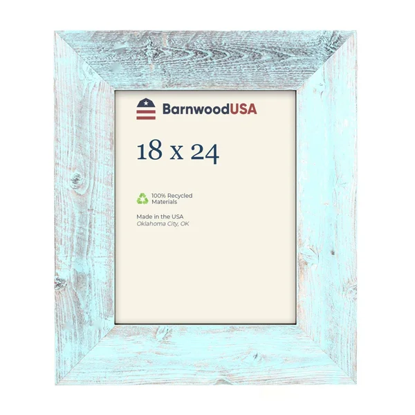 Rustic Farmhouse 3-Inch Picture Frame - Robins Egg Blue 18x24