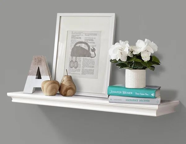 AHDECOR White Deep Floating Shelves Display Ledge Shelf with Invisible Blanket 36x22