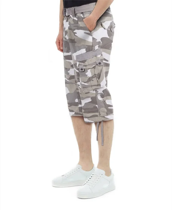 x Ray Men's Belted Cargo Long Shorts - Black Camo - Size 32