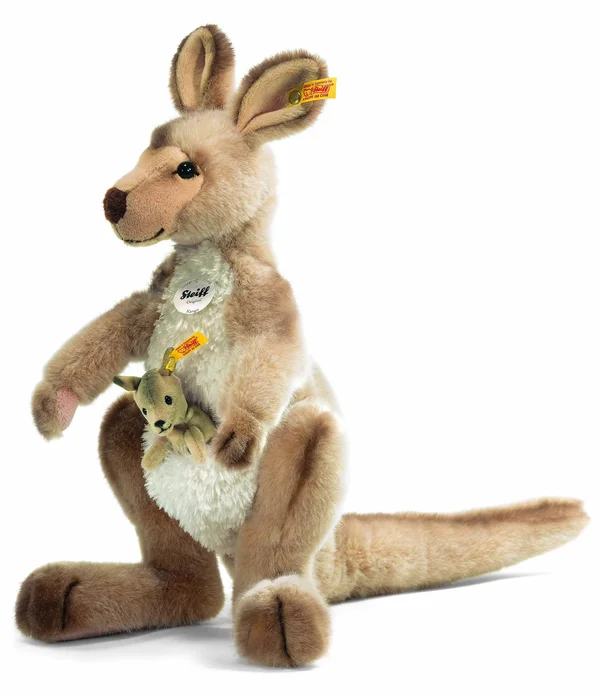 Steiff Kango Kangaroo with Baby (Beige)