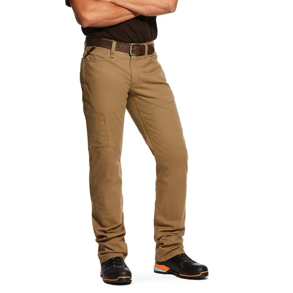 Ariat Men's Rebar M4 Khaki Low Rise DuraStretch Made Tough Stackable Straight Leg Pant
