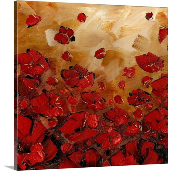GreatBigCanvas Red Poppy Flowers by Susanna Shaposhnikova Canvas Wall Art, Multi-Color