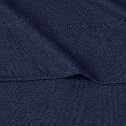 Amazon Basics Cotton Jersey Bed Sheet Set - Twin Navy Blue