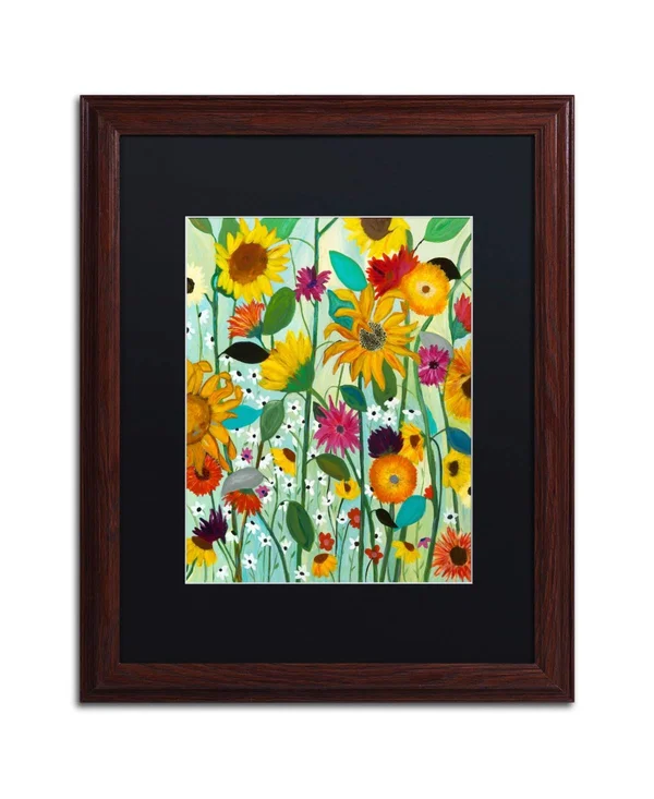 Trademark Art Contemporary 'Sunflower House' Matted Framed Art