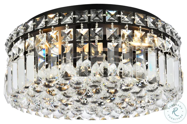 Elegant Lighting V2030F14BK-RC 14 in. Maxime Flush Mount Black
