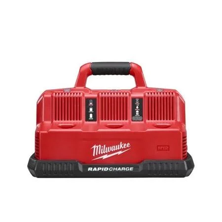 Milwaukee M12 and M18 12-Volt/18-Volt Lithium-Ion Multi-Voltage 6-Port Sequential Rapid Battery Charger (3 M12 and 3 M18 Ports)