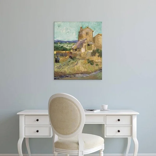Easy Art Prints Vincent Van Gogh's 'The Old Mill' Premium Canvas Art - 12 x 10 - Classic Black Frame