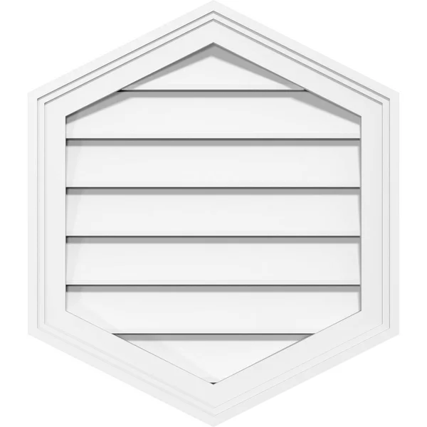 Ekena Millwork GVPVP20X3802SF-04 20x22W x 38x22H Vertical Peaked Surface Mount PVC Gable Vent 4/12 Pitch: Functional, w/ 2x22W x