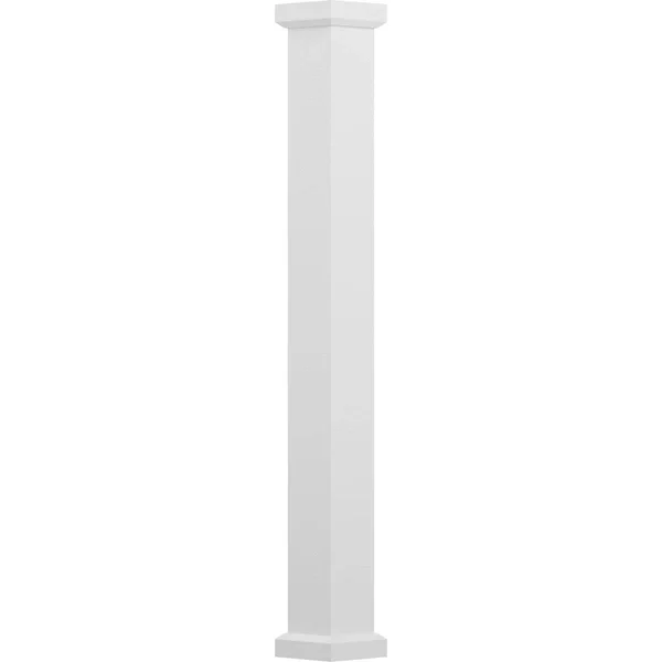 AFCO 9x22 x 10& Endura-Aluminum Empire Style Column - Square Shaft (FOR Post Wrap Installation), Non-Tapered, Textured White Fini