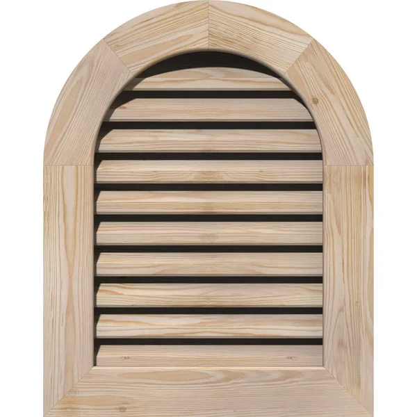 Ekena Millwork GVWRT24X2801SFUPI 24x22W x 28x22H Round Top Gable Vent (29x22W x 33x22H Frame Size): Unfinished - Functional, Smoo