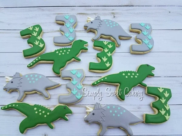 Dinosaurs and Number Cookies (36 Cookies)