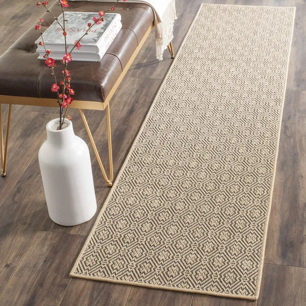 Safavieh Palm Beach PAB512A Area Rug Natural, Black 2& x 8& Runner