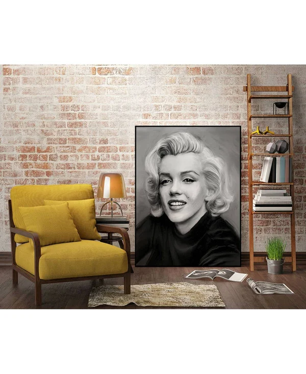 Giant Art 24x22 x 18x22 Smile Art Block Framed Canvas - Tan