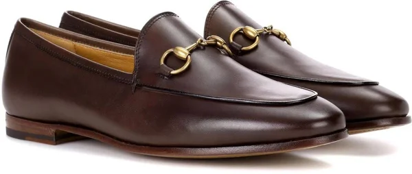 Gucci Men, Jordaan Leather Loafers, Brown, US 13, Shoes
