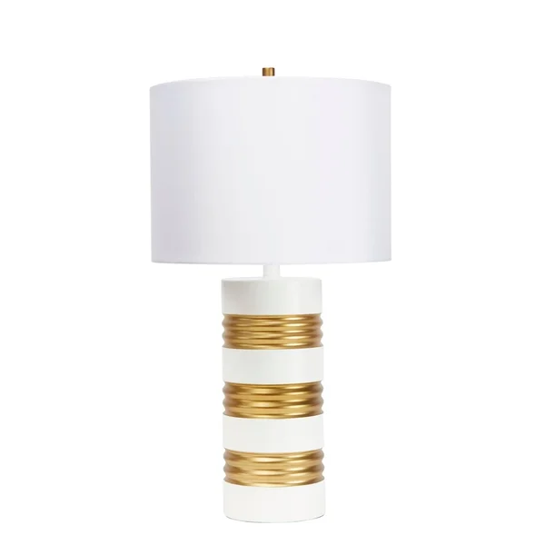 Chloe Stacked White and Gold Table Lamp