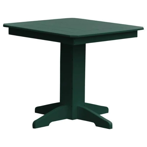 Recycled Plastic Square Dining Table 33x22, Turf Green