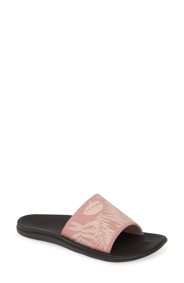 Olukai Punua Olu Women's Slide Sandals Black, Lau - 10