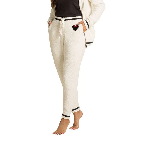 Barefoot Dreams CozyChic Classic Disney Women's Jogger Pants, Size Small, Cream