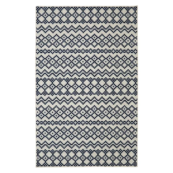 Mohawk Aztec Bands Denim Area Rug - Blue - 8&x10& - Geometric