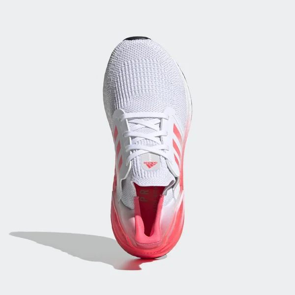Adidas Ultraboost 20 White/Signal Pink Grade School Kids& Running Shoes, Size: 4.5
