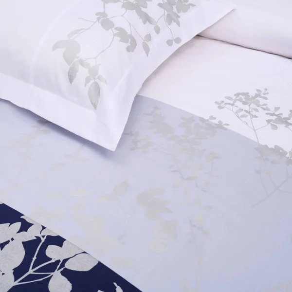 Superior Sydney 3-Piece Cotton Duvet Cover Set - White/Grey - King/King - Cal King/California King