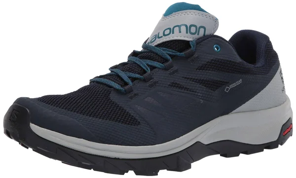 Salomon Men's Outline GTX Shoe - 11 - Navy Blazer/Quarry/Lyons Blue