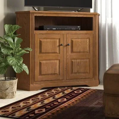 Glastonbury TV Stand for TVs Up to 50x22 Loon Peak Color: Chocolate Mousse - Door Type: Plain Glass