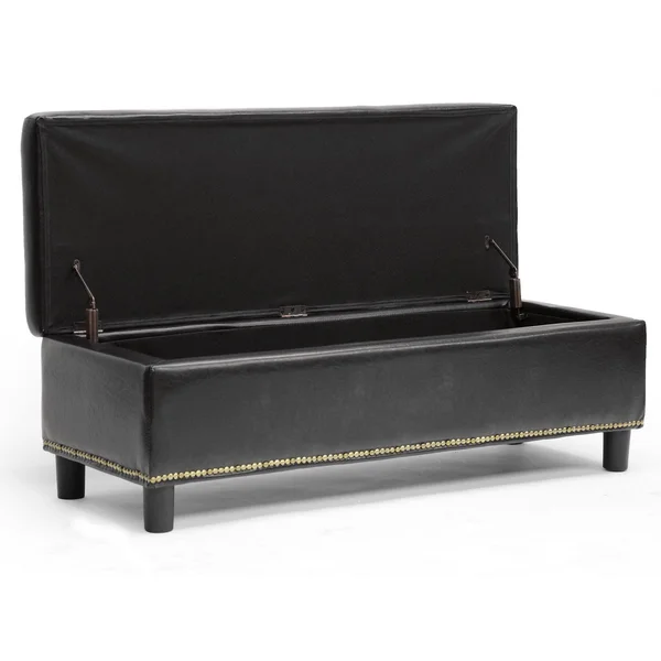Baxton Studio Lucero Black Modern Ottoman