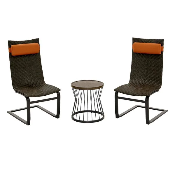 Hampton Bay Highton 3-Piece Wicker Outdoor Patio Spring Set