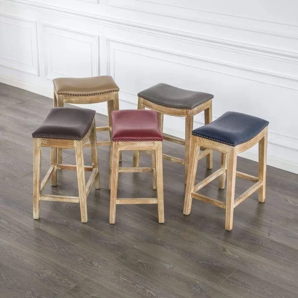 New Pacific Direct Elmo Bonded Leather Counter Stool - Vintage Gray