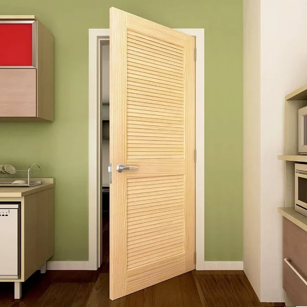 Kimberly Bay Louvered Solid Wood Unfinished Slab Standard DOOR - 80x36x1.375 in.