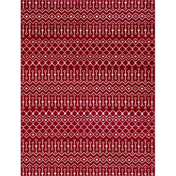 Unique Loom Moroccan Trellis Red 9 ft. 10 in. x 13 ft. Area Rug