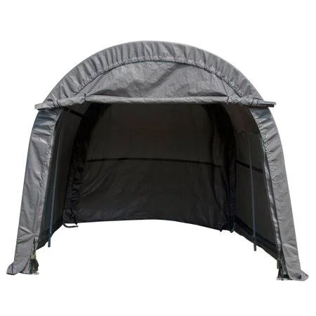 Outdoor 10x10x8 ft Carport Canopy Tent Car Storage Shelter Garage Gray - Size: 10x10x8ft