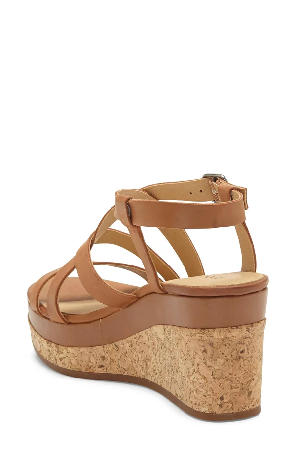 Women's Lucky Brand Batikah Strappy Wedge Sandal - Size 5.5 M - Beige