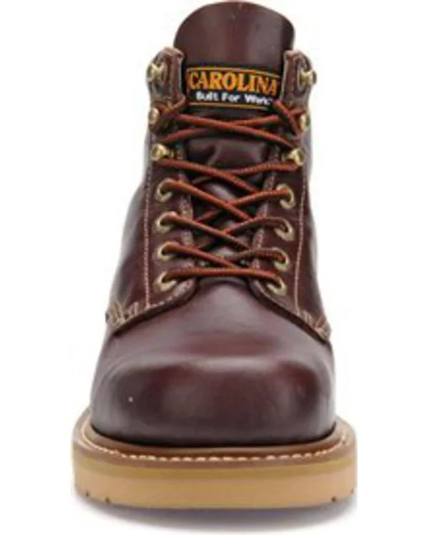 Carolina 6 in. Soft Broad Toe Wedge Boots Brown 9.5 D