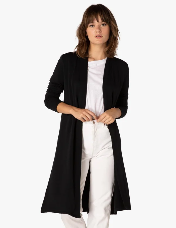 Beyond Yoga High Slits Long Duster Black - S